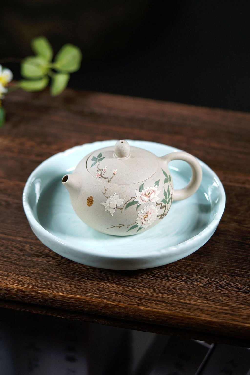 Bai Duan Ni Xishi Teapot - Peony Relief